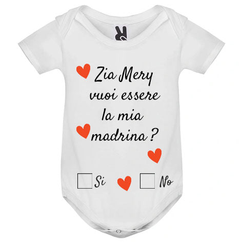 Body Neonato  Zia Madrina  Personalizzato con nome