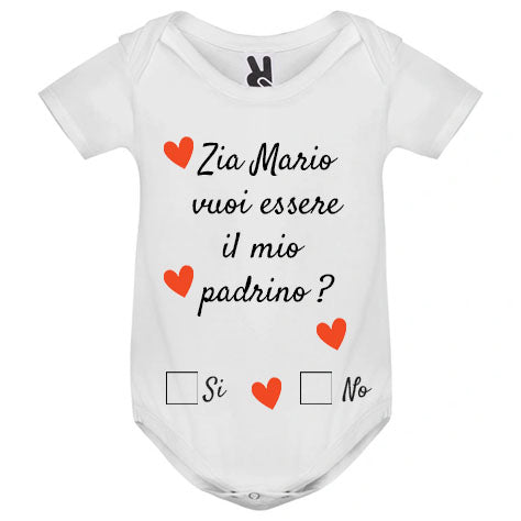 Body Neonato  Zio Padrino  Personalizzato con nome