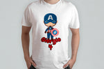 T-SHIRT CAPITAN AMERICA CARTOONS PERSONALIZZATA COL NOME E ANNI MOD.32