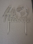 CAKE TOPPER 40 ANNI WORLD  PERSONALIZZATO CON NOME