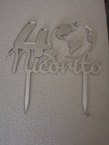 CAKE TOPPER 40 ANNI WORLD  PERSONALIZZATO CON NOME