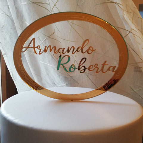 CAKE TOPPER CON NOME CIRCOLARE PERSONALIZZATO