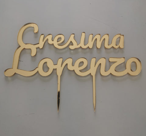 CAKE TOPPER CRESIMA CON NOME PERSONALIZZATO