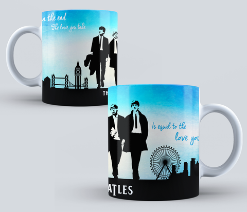 TAZZA THE BEATLES PERSONALIZZABILE CON IL TUO NOME MOD.4