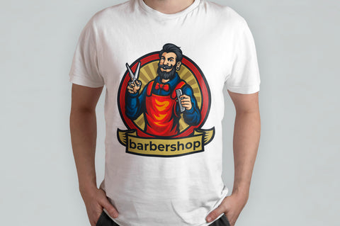 T-SHIRT BARBIERE MOD.2 PERSONALIZZABILE CON IL TUO NOME O LOGO