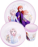 Frozen Anna E Elsa Kit Pappa Scuola Set Pappa Mare Piatto, Bicchiere E Ciotola in PLASTICA Riutilizzabile MICROONDE Frozen (1 Piatto,1 Bicchiere,1 Ciotola)