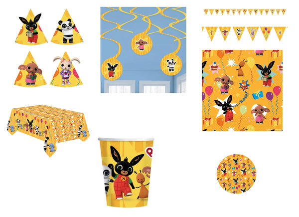 KIT FESTA BING 8 BAMBINI CON CAPPELLINI DECORAZIONI FESTONE TOVAGLIA –  Customprintshopping