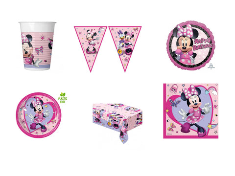 KIT FESTA A TEMA MINNIE 40 BAMBINI CON PALLONE FESTONE TOVAGLIA