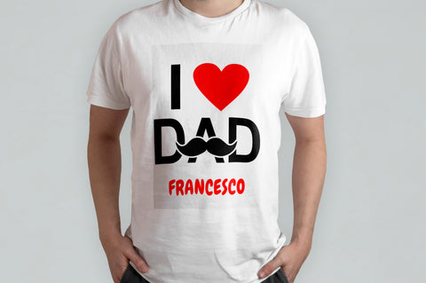 T-SHIRT LOVE DAD PERSONALIZZATA CON IL TUO NOME