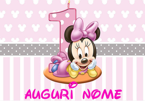 POSTER SFONDO MINNIE BABY MOD.1 PERSONALIZZATO