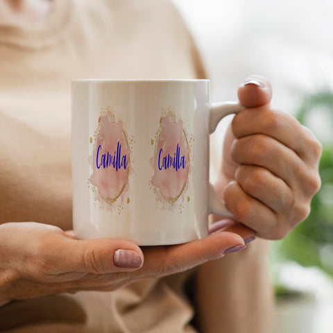 TAZZA EFFETTO ACQUERELLO  MOD.1 PERSONALIZZATA CON IL TUO NOME