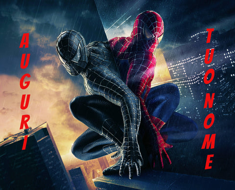 POSTER SFONDO SPIDERMAN PERSONALIZZATO CON IL TUO NOME MOD.3