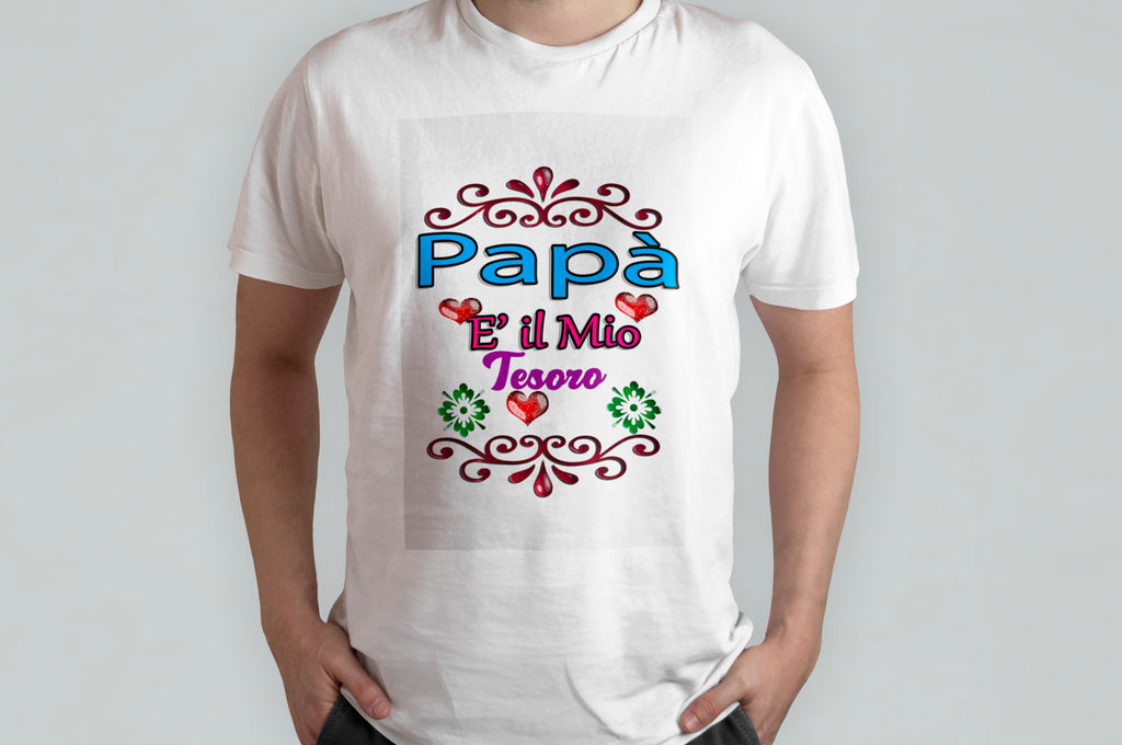 T-SHIRT PERSONALIZZATA PAPA' E' IL MIO TESORO – Customprintshopping