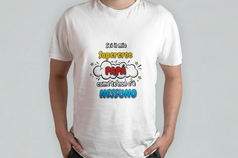 T-SHIRT  PAPA' SUPER EROE PERSONALIZZABILE CON IL TUO NOME